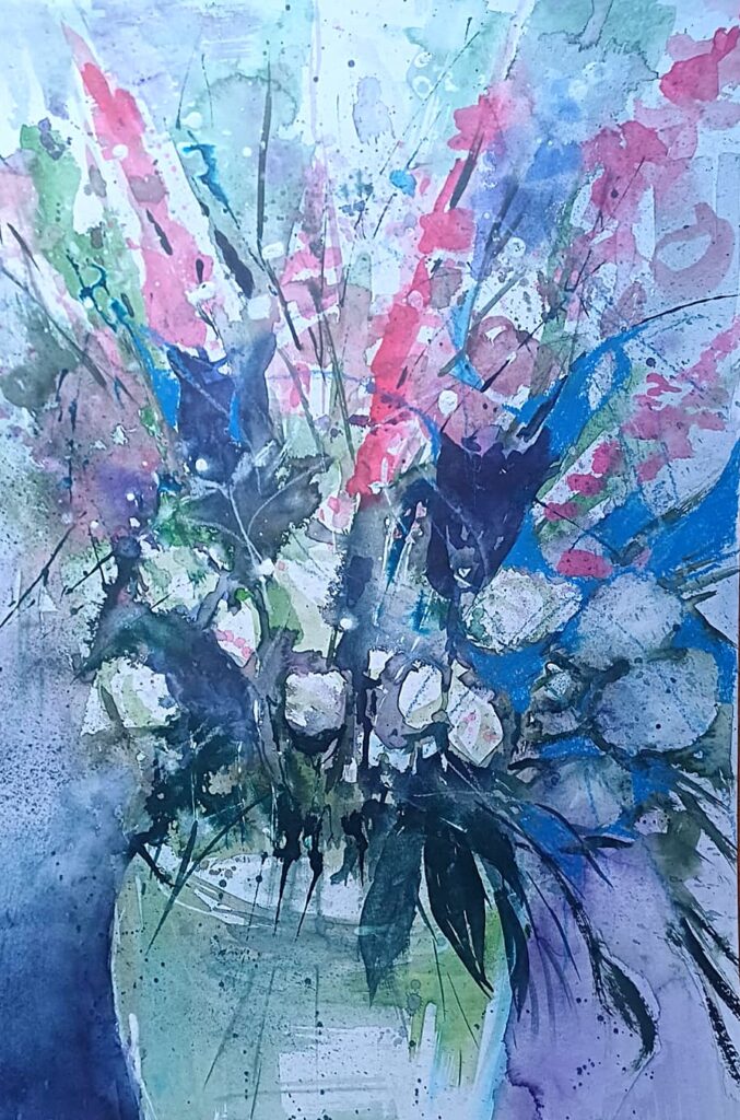 Blumenstrauß – Aquarell von Brigitte Tekautz