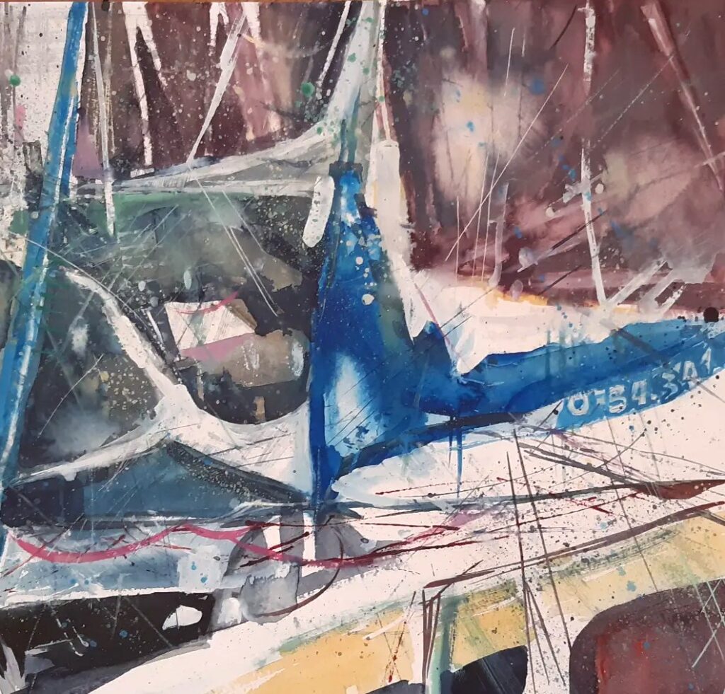 Segelboot abstrakt – Bild von Brigitte Tekautz